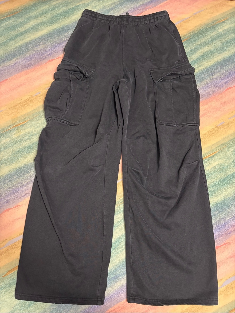 SKIMS Cargo Wide-Leg Pants black size M